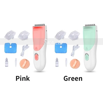

Safe Baby Hair Cutter Electric Clipper Green Flexible Low Noise Strong Power Waterproof Haircut Trimmer Home Use