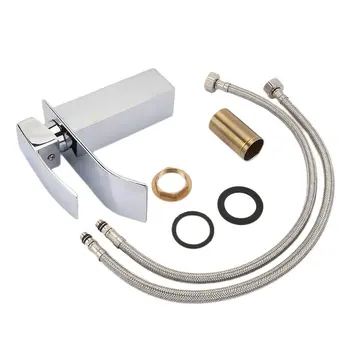 

Copper Waterfall Hot And Cold Water Faucet Basin Basin Single Hole Faucet Wide Mouth Waterfall Faucet