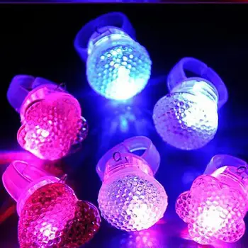 

50Pcs Led Glowing Finger Ring Toy Star Heart Round LED Light up Finger Ring Kids Toy For Party Concert Favors