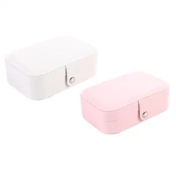 

3 Layer Travel Jewelry Organizer Box Small PU Jewelry Storage Case for Women Men