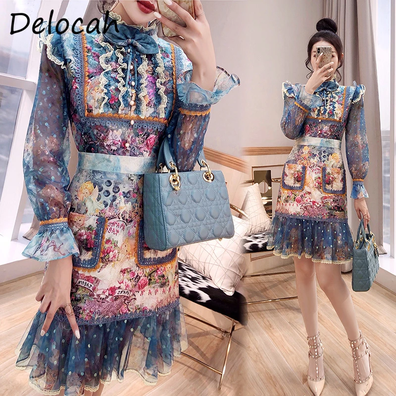 Delocah Women Autumn Fashion Designer Party Midi