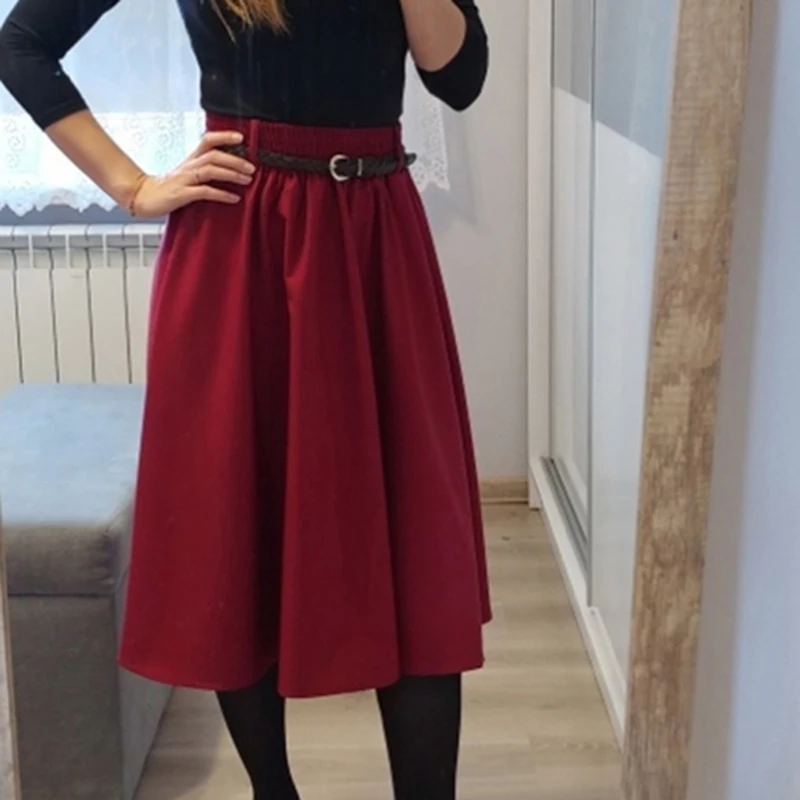 Summer Skirts Women's Medium-length Solid Color Skirt Student Casual Small Fresh A-line Large Pendulum | Женская одежда