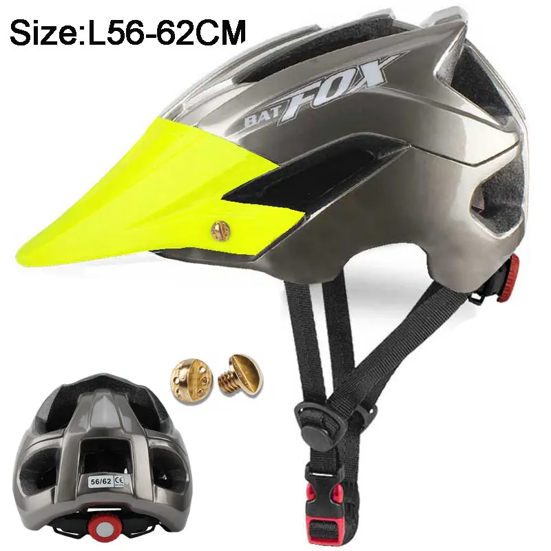 B5002 BATFOX Женский Мужской велосипедный шлем MTB велосипед Горный шоссейный велосипедный шлем безопасность Спорт на открытом воздухе легкий большой козырек шлем - Цвет: B5002
