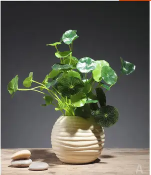 

Modern Ceramic Vase Green Plant Ornament Crafts Home Furnishing Livingroom Coffice Desktop Bird Figurines Decoration Accessories