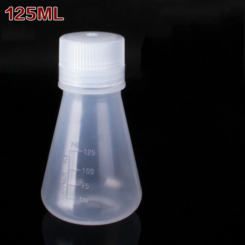 Plastic Conical Erlenmeyer Flask Polypropylene with PE Screw Cap Molded Graduations 25ml 50ml 100ml 500ml 1000ml 2000ml
