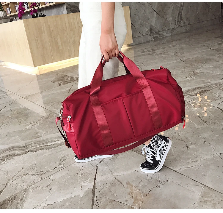 Fashion Dry Wet Separated Waterproof Outdoor Travel Handbag For Women Training Adjustable Strap Fitness Nylon Yoga Gym Bag New