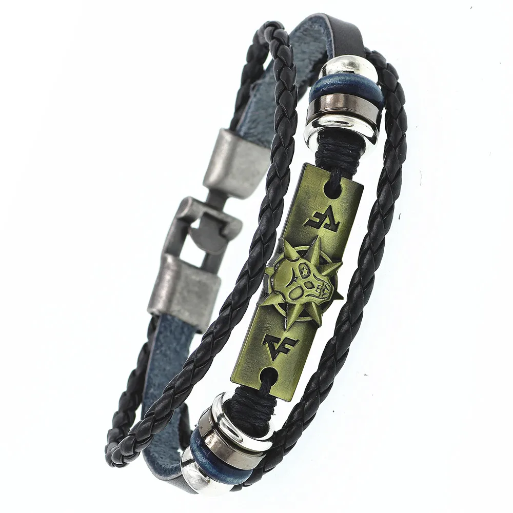 2021 Multilayer Bracelet Men Casual Fashion Braided Leather Bracelets For Women Wood Bead Bracelet Punk Rock Men Jewelry. 