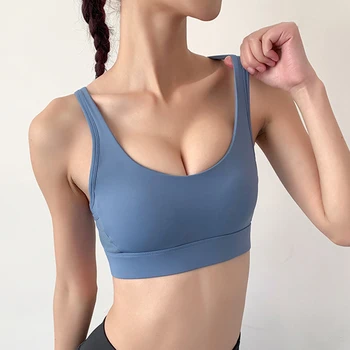 

NORMOV Solid Women Bras Summer Backless Cross Push Up Three Hook And Eye Spandex Underwear Fitness Femme Bras