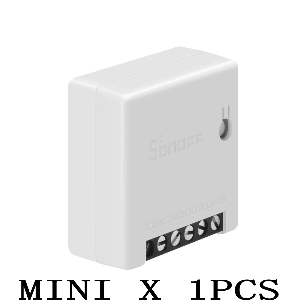 SONOFF MINI 1PCS Интеллектуальный выключатель света SONOFF экшн-камера с Wi-Fi подключением переключатель Поддержка app/LAN смарт-таймер модуль 10A 2 позиционный переключатель голосового дистанционного Управление Сделай Сам работать с Alexa Google Home - Комплект: SONOFF MINI 1PCS