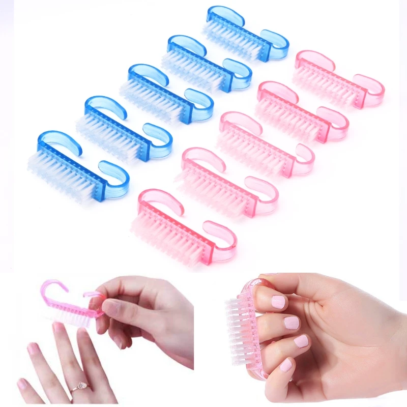 10 шт пластиковые ручки для ногтей кисти для чистки ногтей инструменты для маникюра аксессуары U90F