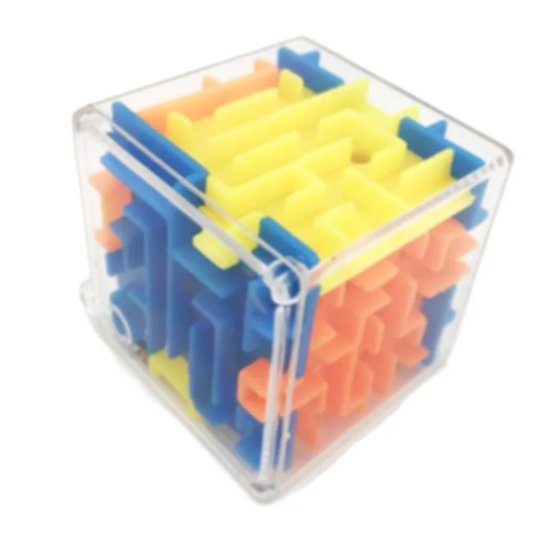 3D Maze Magic Cube Transparent Six-sided Puzzle Speed Cube Rolling Ball Toy 