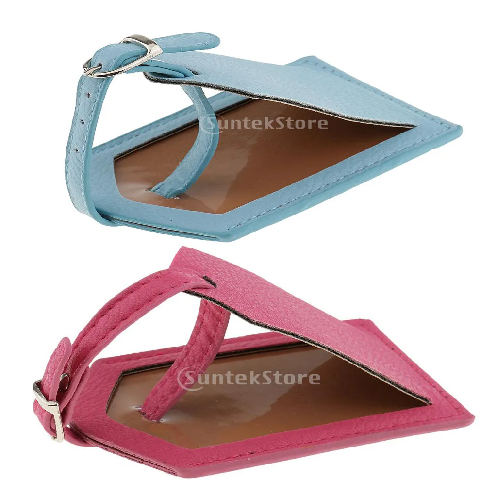 2 шт. багажные бирки из искусственной кожи Дорожный чемодан ID ярлык безопасности