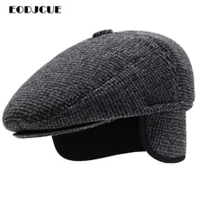 Зимний берет шапки для мужчин ретро газетная Кепка s плоский Плющ шапка зимняя теплая Кепка шляпа шлем для папы шапки peaky blinder