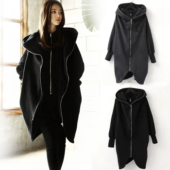 

2019 Winter Korean Pure Cotton Thickened Sweater Fake Two Pieces of Hooded Collar Women Top Coat Plus Size Women Hoodies Women