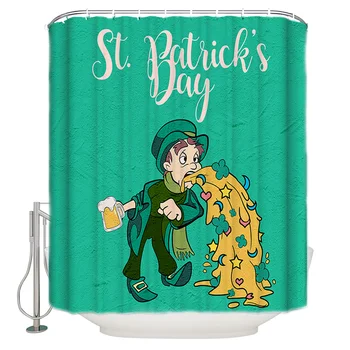 

Saint Patrick'S Day Lucky People Lucky Shower Curtain Bathroom Curtain Polyester Fabric Bath Curtain Washable Home Bath Decor