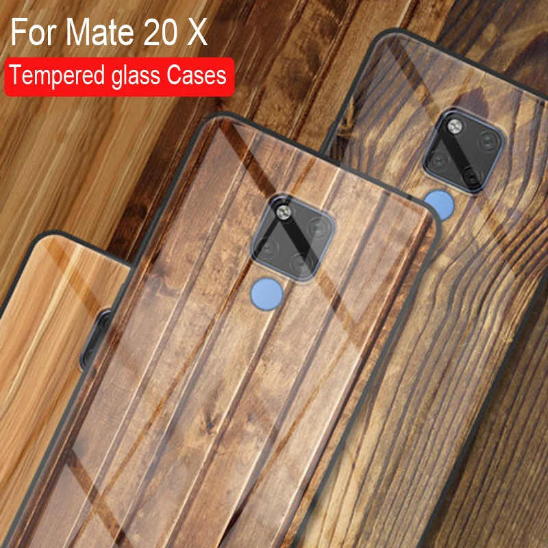 Чехол для телефона Mate20X из закаленного стекла с деревянным камнем узором Huawei Mate 20X