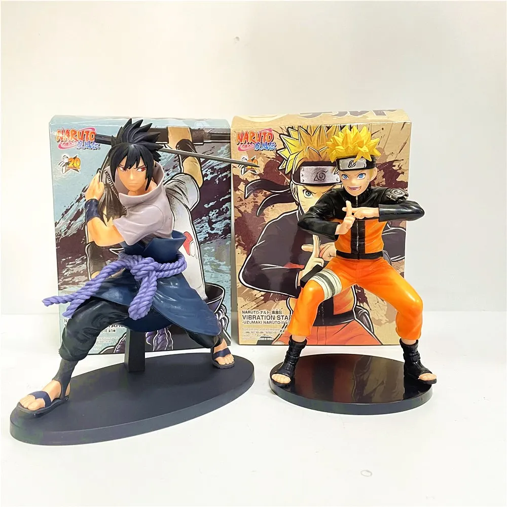 Anime Figures Naruto Uzumaki Uchiha Sasuke 20th Anniversary Shippuden PVC Toys Action Figurals Model Doll Decor Home Xmas Gift