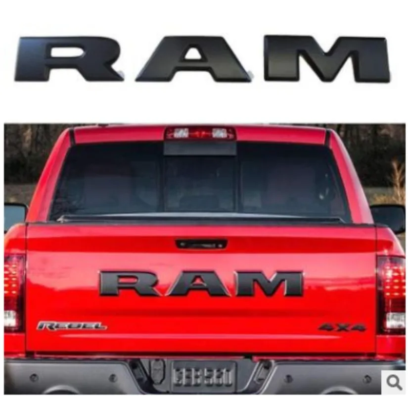 Для Dodge Ram Письмо Логотип задний багажник Стикеры из-за Ram 1500 2500 3500 Большой ABS углеродного волокна украшение для автомобиля эмблемы