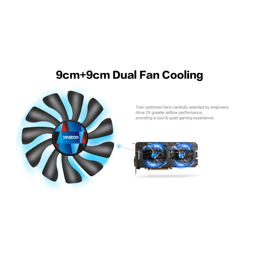 Yeston RX580 2048SP 8G D5 GAEA графические карты Radeon Chill Polaris 20 двойной вентилятор охлаждения 8