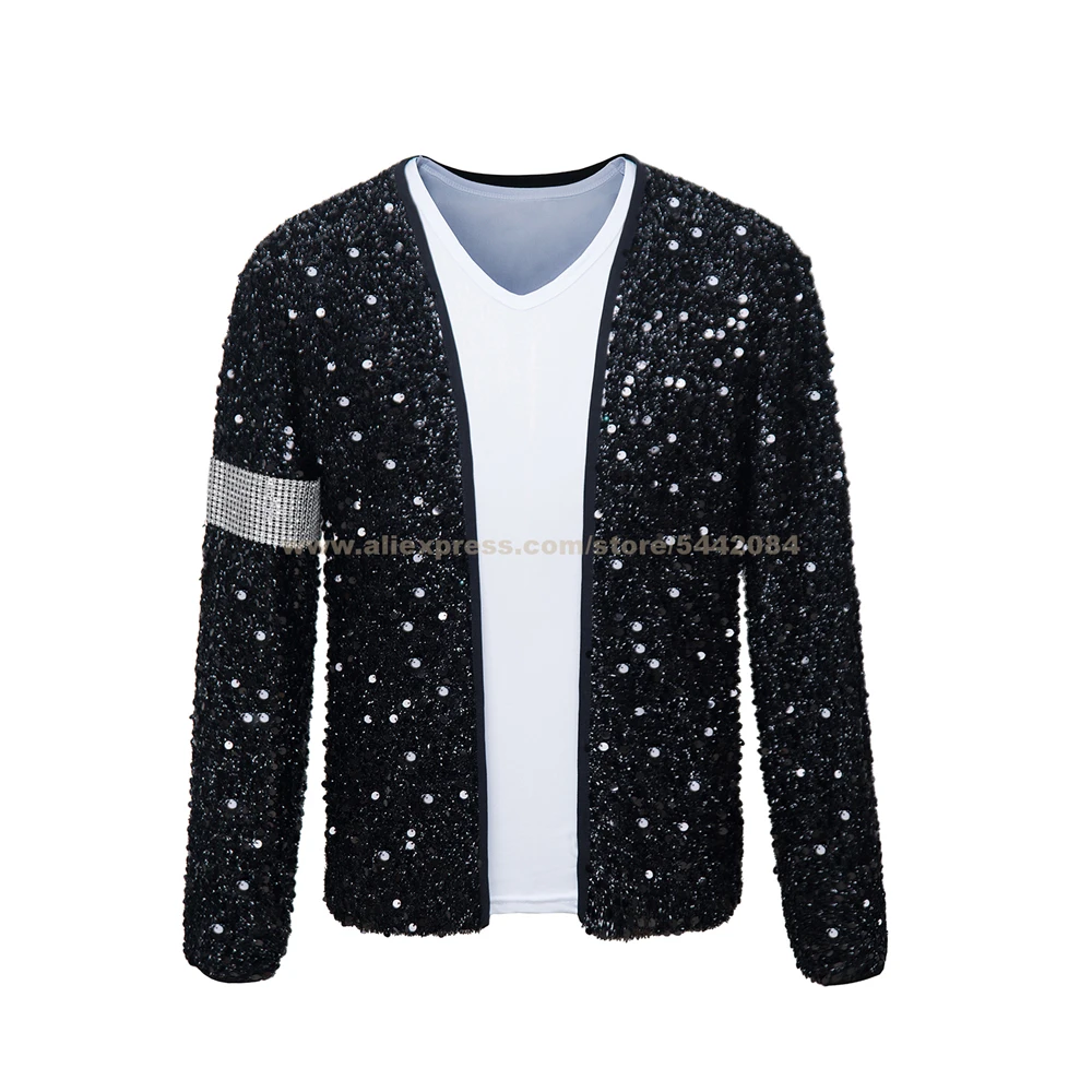 MJ Michael Jackson Jacket Billie Jean Coat Black Jacket And Glove Hallowmas Party Costume Cosplay Prop Collections 1BLJD025