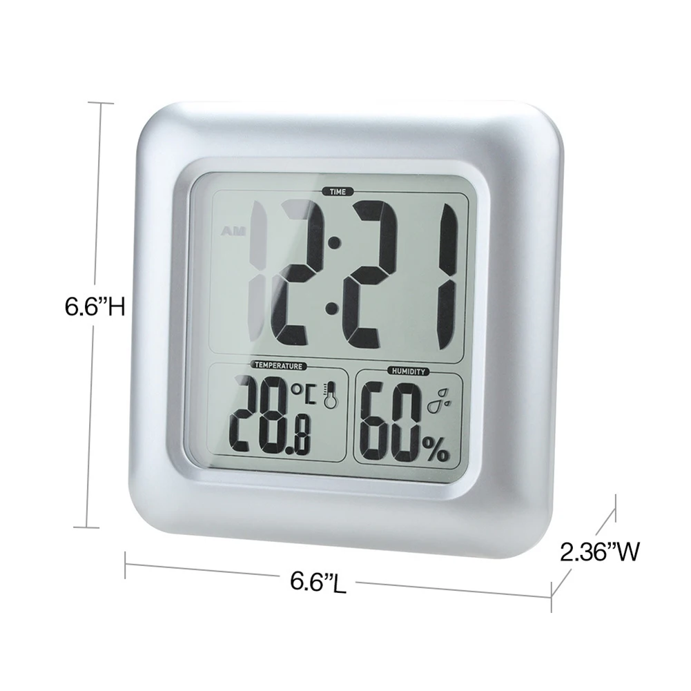 Lcd водонепроницаемые цифровые настенные часы с термометром датчик гигрометра для мытья душа настенные часы таймер с присоской