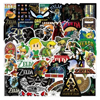 

50 Pcs Japanese Game The Legend of Zelda Cartoon Waterproof Stickers for Laptop Notebook Scooter Luggage Car DIY Decal Kids Toy