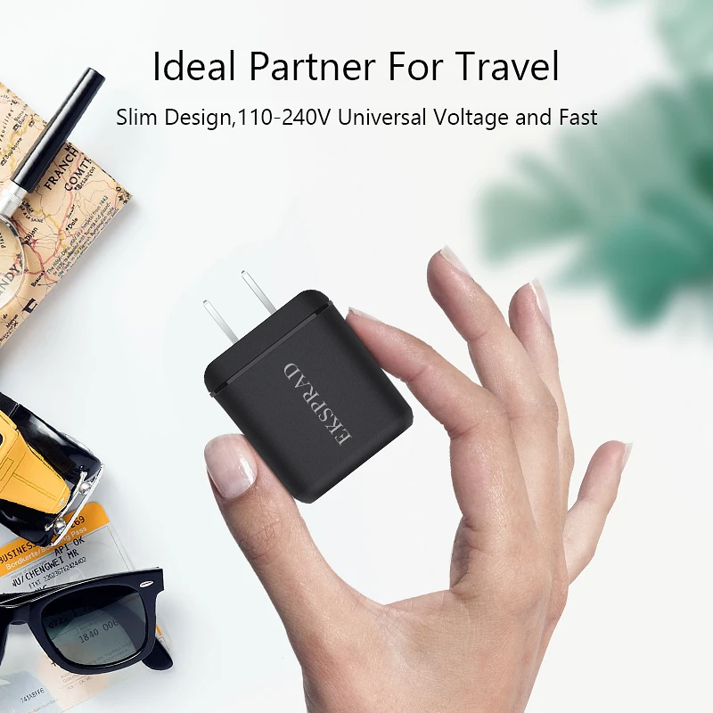 Eksprad для iphone быстрое зарядное устройство USB C к Lightning Кабель 18 Вт PD USB C настенное зарядное устройство Тип c Быстрая зарядка США Разъем для iphone 11 Pro