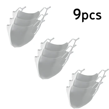 

9Pcs Adjustable Mouth Mask 3D Ice Silk Cotton Earloop Mask Anti Dust Filter Mouth Face Mask Care Respirator For Summer Reusable