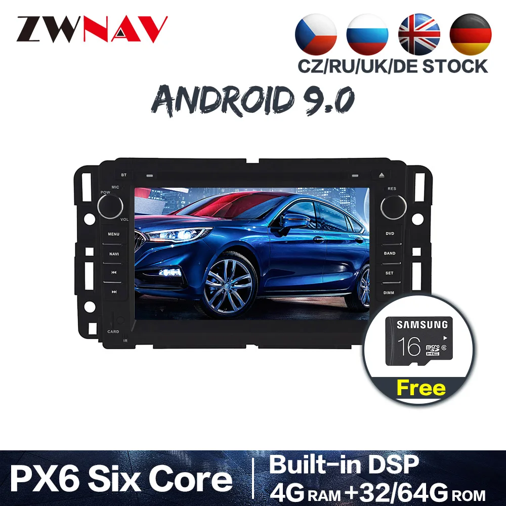 PX6 DSP Android 9,0 автомобильный Радио Мультимедиа DVD видео плеер gps для GMC Yukon Tahoe 2007-2012 карта gps Navi аудио стерео головное устройство