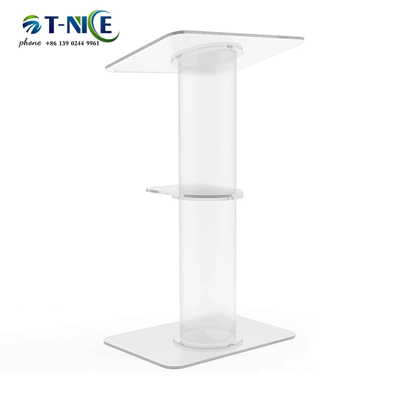 Award Podium Church Prayer Blessing Pulpit Acrylic Transparent Podium Commercial Events Lectern Laptop Dais