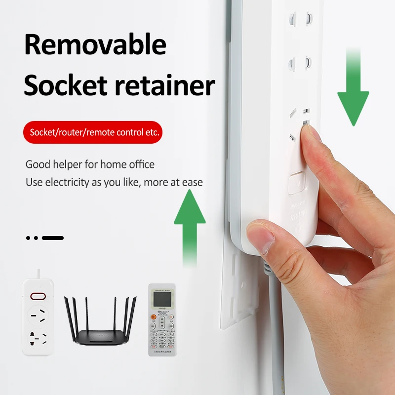 

Punch-free Plug Sticker Plug Fixing Device Self-adhesive Power Plug Cable Bracket Power Strip Holder Removable Wall Socket Hook