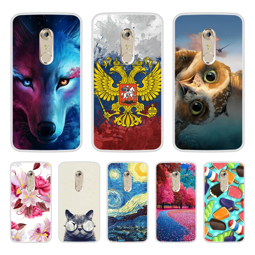 Case for ZTE Axon 7 Soft Silicone TPU Cool Pattern Paint Cover Phone In Stock |