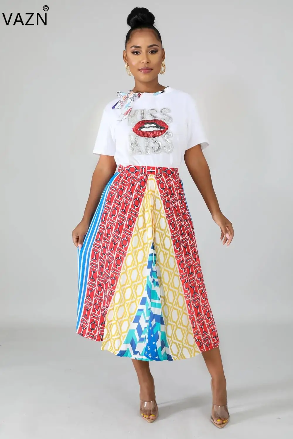 VAZN YC1890 Новые повседневные стильные женские свободные длинные юбки без косточек, шифоновые плиссированные макси-юбки