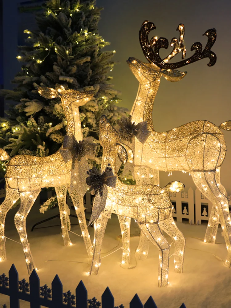 Luz Navideña extraíble de 1,25 m, manualidades con diseño de ciervo, reno,  alce, adornos de decoración, Escena de Navidad, accesorios para centro  comercial, decoración de ventana|Colgantes y adornos en forma de gota| -