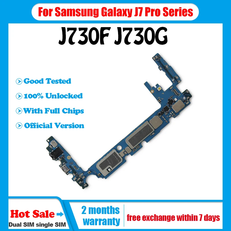 Материнская плата для Samsung Galaxy J7 ProJ730F две SIM карты с чипами материнская J730F