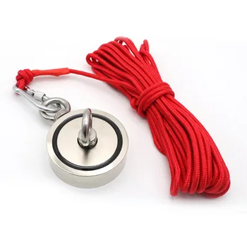 

Strong Powerful Round Neodymium Magnet hook salvage magnet sea Salvage magnet+6/10m salvage rope Fishing equipment