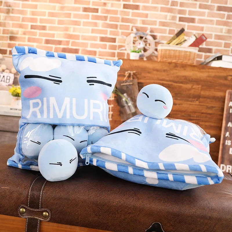 Two-dimensional Q Version Pillow Anime That Time I Got Reincarnated As A Slime Rimuru Tempest Cosplay Props Plush Stuffed Doll