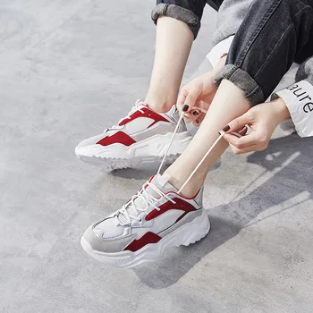 

Female ins 2020 fashion spring mesh casual sports shoes thick bottom wild outdoor running shoes female ZZ-328