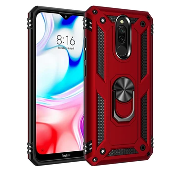 

Shockproof Armor Bumper phone Case For Xiaomi Redmi CC9 Note 10 8T K30 Pro Magnetic Ring Stand Holder Back Cover Case Coque