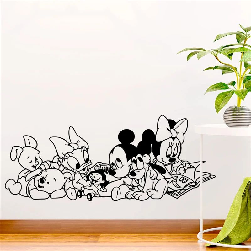 Disney Микки и Минни Маус м/ф Винни Пуха Гуфи настенные наклейки для детской комнаты