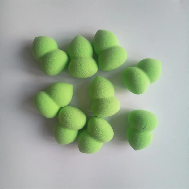 green 20pcs Косметическая пуховка, пудра, пуховка, гладкая, мягкая, для женщин, макияж, основа, губка, красота, макияж, инструменты, аксессуары, форма тыквы - Цвет: green 20pcs