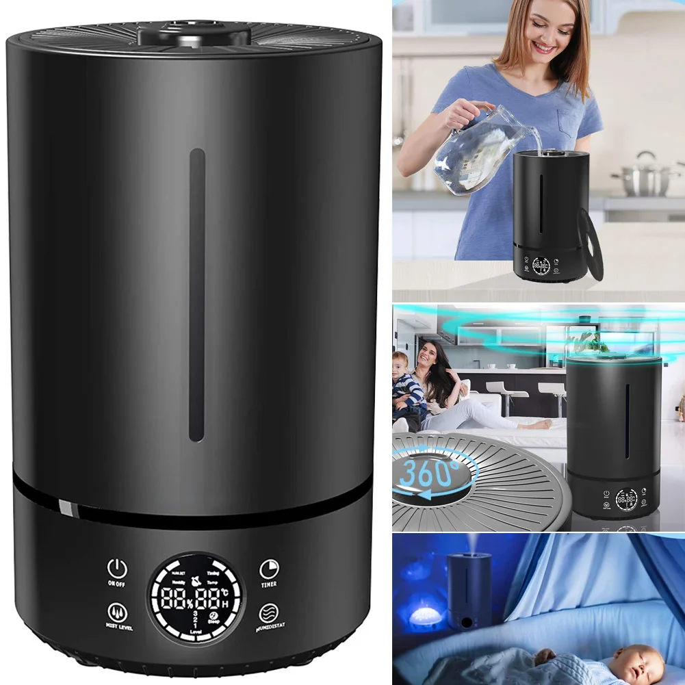 

6L 360 Degrees Large Humidifiers for Home Large Room Bedroom Easy to Clean Quiet for Babies Kids HY99