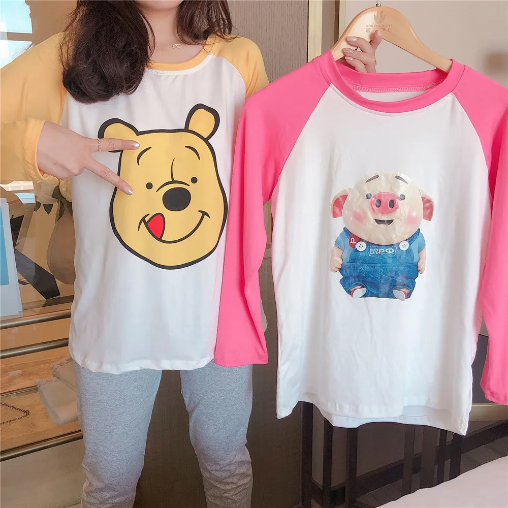 

[JS # Collection] Wechat Business Hot Selling Pullover Korean-style Sweet INS-Style Two-Piece Pajamas Tracksuit