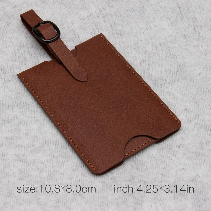 Suitcase Luggage Tag Label PU Leather Bag Pendant Handbag Portable Travel Accessories Name ID Address Tags