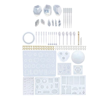 

225Pcs DIY Jewelry Silicone Casting Molds Tools Set & 1set Silicone Molds for Resin 9Pcs Resin Molds Crystal Stone Shape