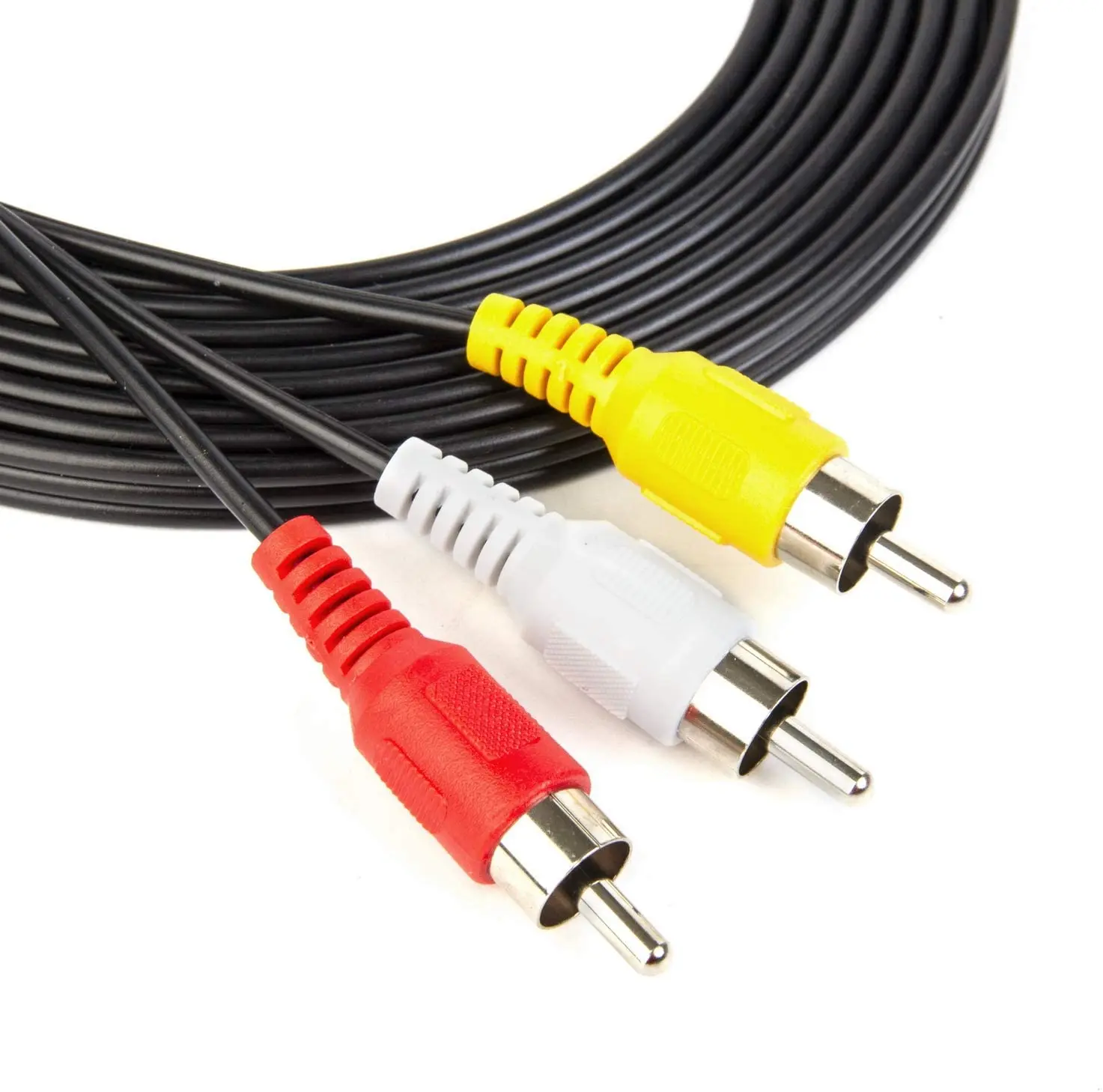 3RCA Audio/Video Composite Cable Gold Plated DVD/VCR/SAT Yellow/White/red connectors 3 Male to 3 Male 10 Feet 3RCA Audio/Video Composite Cable Gold Plated DVD/VCR/SAT Yellow/White/red connectors 3 Male to 3 Male 10 Feet