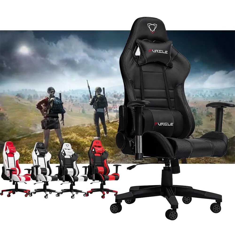  Furgle Office Chair Ergonomic Game Computer Chair with Body-hugging Leather Boss Chair Game Armchai