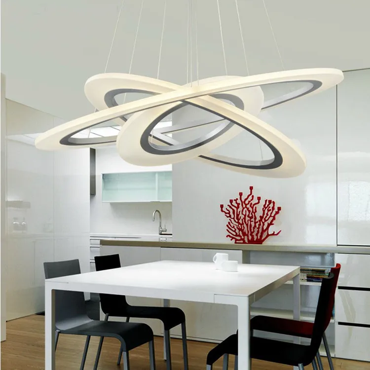

Modern Led Acrylic Rings Pendant Light Lamparas De Techo Home Lighting For Dining Room Ac85-260v Suspension Luminaire Lights