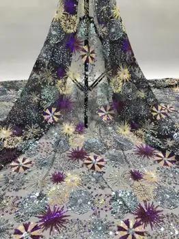 

David-59.1815 fashionable sequins tulle embroidery french net lace fabric for party dress