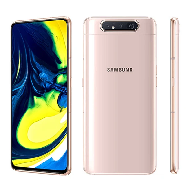 Мобильный телефон samsung Galaxy A80 A805F/DS, 8 ГБ ОЗУ, 128 Гб ПЗУ, Snapdragon730, 6,7 дюймов, 1080x2400 p, 20:9, 3700 мАч, две sim-карты, смартфон - Цвет: 8GB 128GB Gold